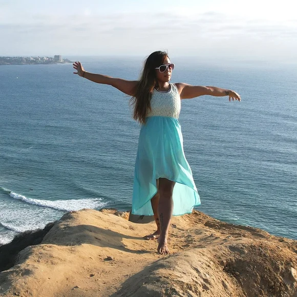 Iris Dresses | Flowy Hippie Boho Dress | Color: Blue/Cream | Size: S | Cher_Cocreator's Closet